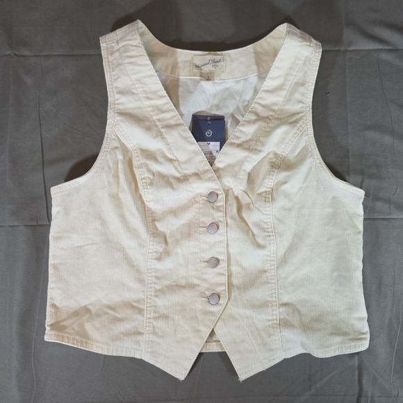 Universal Thread Jackets & Blazers - Universal Thread Womens Cream Corduroy Vest Button Front Waistcoat NWT Medium